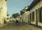 Jan Weissenbruch Een straatje in het oude gedeelte van Batavia oil painting